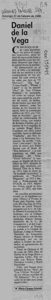 Daniel de la Vega  [artículo] Mario Cánepa Guzmán.