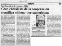 Gran entusiasta de la cooperación científica chileno-norteamericana  [artículo].