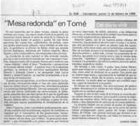 "Mesa redonda" en Tomé  [artículo] Cronos.