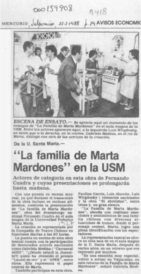 "La Familia de Marta Mardones" en la USM  [artículo].