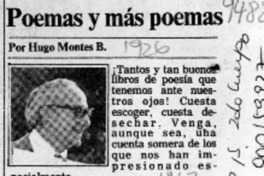 Poemas y más poemas  [artículo] Hugo Montes B.