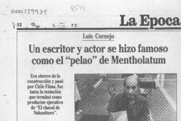 Un escritor y actor se hizo famoso como el "pelao" de Mentholatum  [artículo] Maura Brescia.