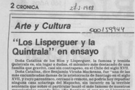 "Los Lisperguer y la Quintrala" en ensayo