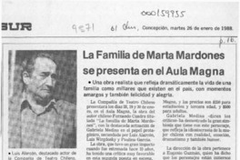 La Familia de Marta Mardones se presenta en el Aula Magna  [artículo].