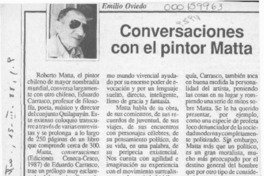 Conversaciones con el pintor Matta  [artículo] Emilio Oviedo.
