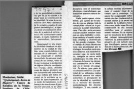 Montecino, Sonia, "Quinchamalí, reino de mujeres"  [artículo] Pedro Morandé.