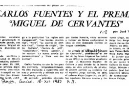 Carlos Fuentes y el Premio "Miguel de Cervantes"  [artículo] José Vargas Badilla.