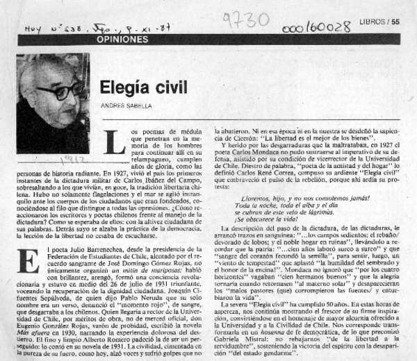 Elegía civil  [artículo] Andrés Sabella.