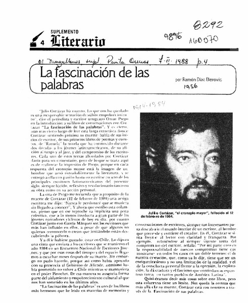 La fascinación de las palabras  [artículo] Ramón Díaz Eterovic.