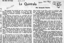 La Quintrala  [artículo] Armando Guerra.
