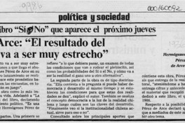 Pérez de Arce, "El resultado del plebiscito va a ser muy estrecho"  [artículo].