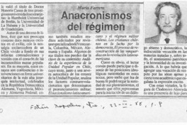 Anacronismos del régimen  [artículo] Mario Ferrero.