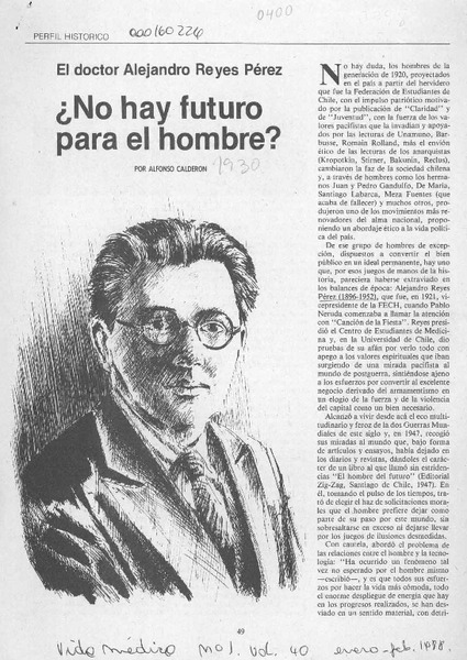 No hay futuro para el hombre?  [artículo] Alfonso Calderón.