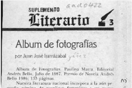 Album de fotografías  [artículo] Juan José Irarrázabal.