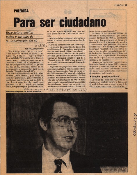 Para ser ciudadano  [artículo] Guillermo Blanco.