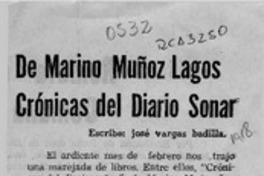De Marino Muñoz Lagos "Crónicas del diario soñar"  [artículo] José Vargas Badilla.