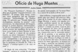 Oficio de Hugo Montes  [artículo] Andrés Sabella.
