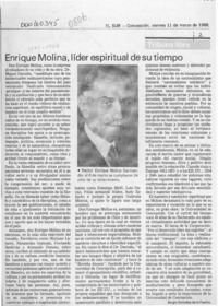 Enrique Molina, líder espiritual de su tiempo  [artículo] Sergio González de la Fuente.