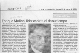 Enrique Molina, líder espiritual de su tiempo  [artículo] Sergio González de la Fuente.