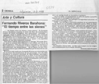 Fernando Riveros Barahona, "El tiempo entre las sienes"  [artículo] Germán López Droguett.