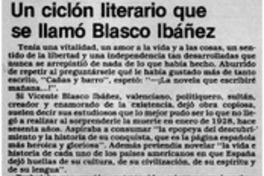 Un ciclón literario que se llamó Blasco Ibáñez