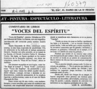 "Voces del espíritu"  [artículo] Luis E. Aguilera.