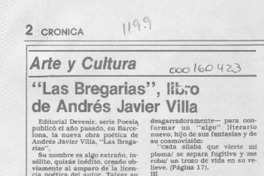"Las Bregarias", libro de Andrés Javier Villa  [artículo] Isabel Barrientos Díaz.