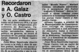 Recordaron a A. Galaz y O. Castro