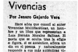 Vivencias  [artículo] Jenaro Gajardo Vera.