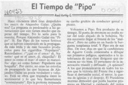 El tiempo de "Pipo"  [artículo] Raúl Rettig Guissen.