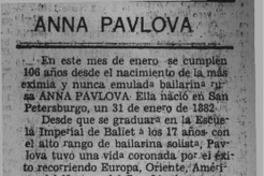 Anna Pavlova  [artículo].