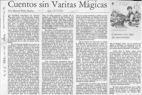 Cuentos sin varitas mágicas  [artículo] Manuel Peña Muñoz.