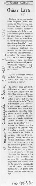 Omar Lara  [artículo] Andrés Sabella.