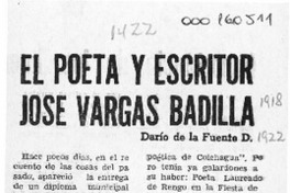 El poeta y escritor José Vargas Badilla  [artículo] Darío de la Fuente D.
