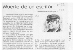 Muerte de un escritor  [artículo] Marino Muñoz Lagos.