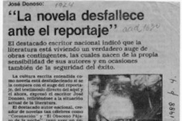José Donoso, "La novela desfallece ante el reportaje"