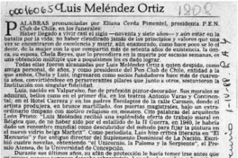 Luis Meléndez Ortiz  [artículo] Eliana Cerda Pimentel.