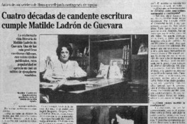 Cuatro décadas de candente escritura cumple Matilde Ladrón de Guevara