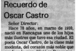 Recuerdo de Oscar Castro