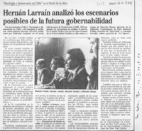 Hernán Larraín analizó los escenarios posibles de la futura gobernabilidad  [artículo].
