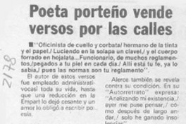 Poeta porteño vende versos por las calles  [artículo].