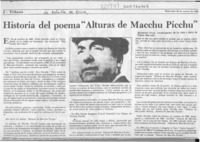Historia del poema "Alturas de Macchu Picchu"  [artículo] Bellamín Silva.
