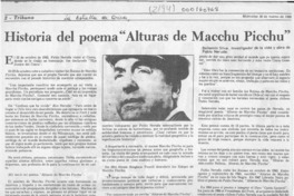 Historia del poema "Alturas de Macchu Picchu"  [artículo] Bellamín Silva.