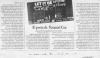 El poeta de Nataniel Cox  [artículo] Hernán Meschi.