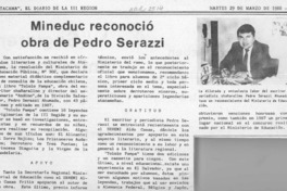 Mineduc reconoció obra de Pedro Serazzi  [artículo].