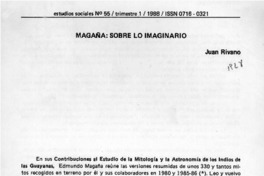 Magaña, sobre lo imaginario  [artículo] Juan Rivano.