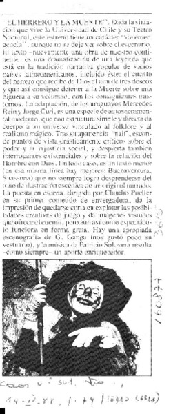 "El herrero y la muerte"  [artículo] Pedro Labra.
