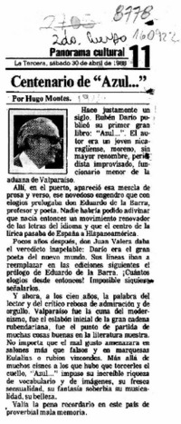 Centenario de "Azul..."  [artículo] Hugo Montes.