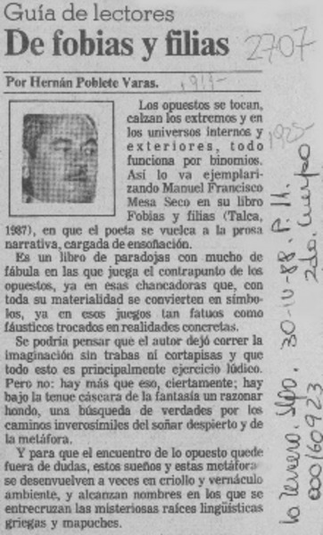De fobias y filias  [artículo] Hernán Poblete Varas.