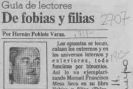 De fobias y filias  [artículo] Hernán Poblete Varas.